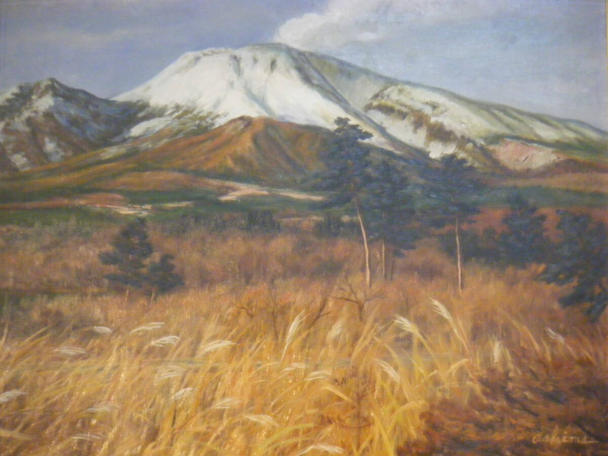 セール特価 - 絵画 F8 油絵「浅間山」残雪 メルカリ 絵画 - 絵画