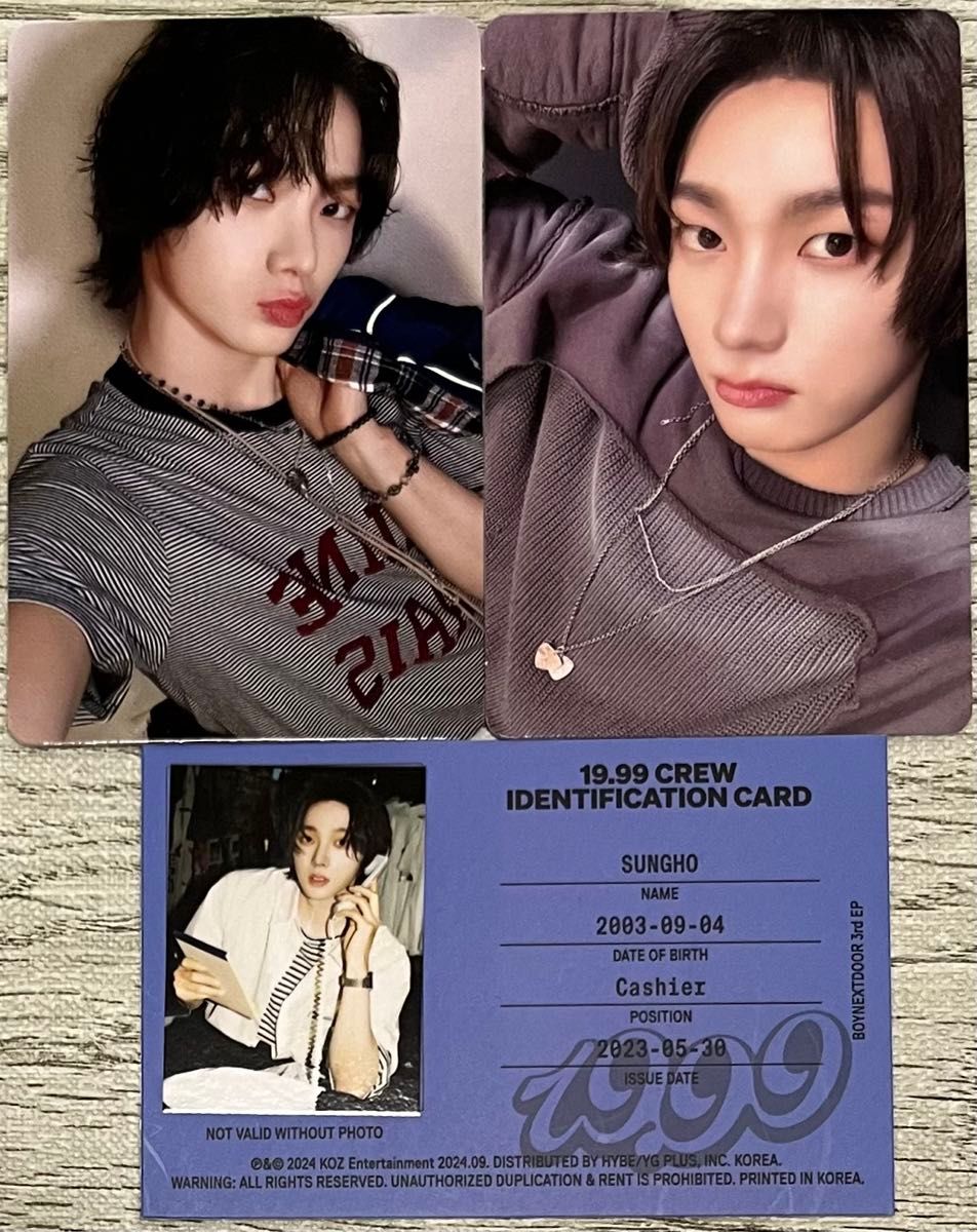 BOYNEXTDOOR ボネクド ボイネク SUNGHO ソンホ 19 99 BOYNEXTDOOR ボネクド ボイネク SUNGHO ソンホ 19 99