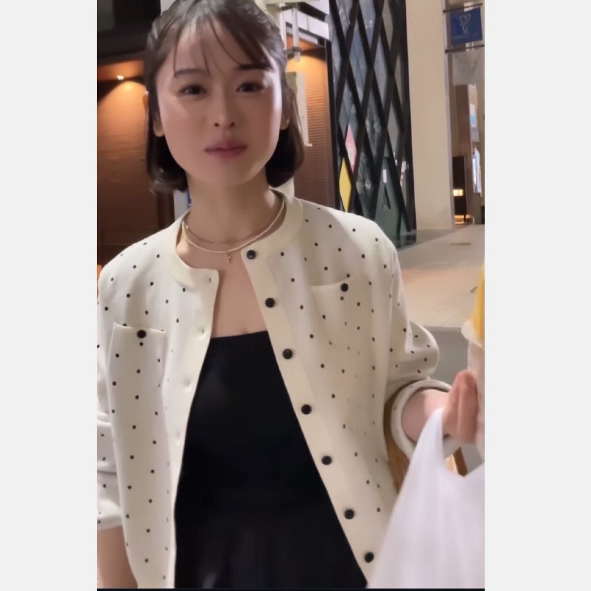 CABaN キャバン コットンカシミヤ ドットジャカードクルーネック CABaN キャバン コットンカシミヤ ドットジャカードクルーネック