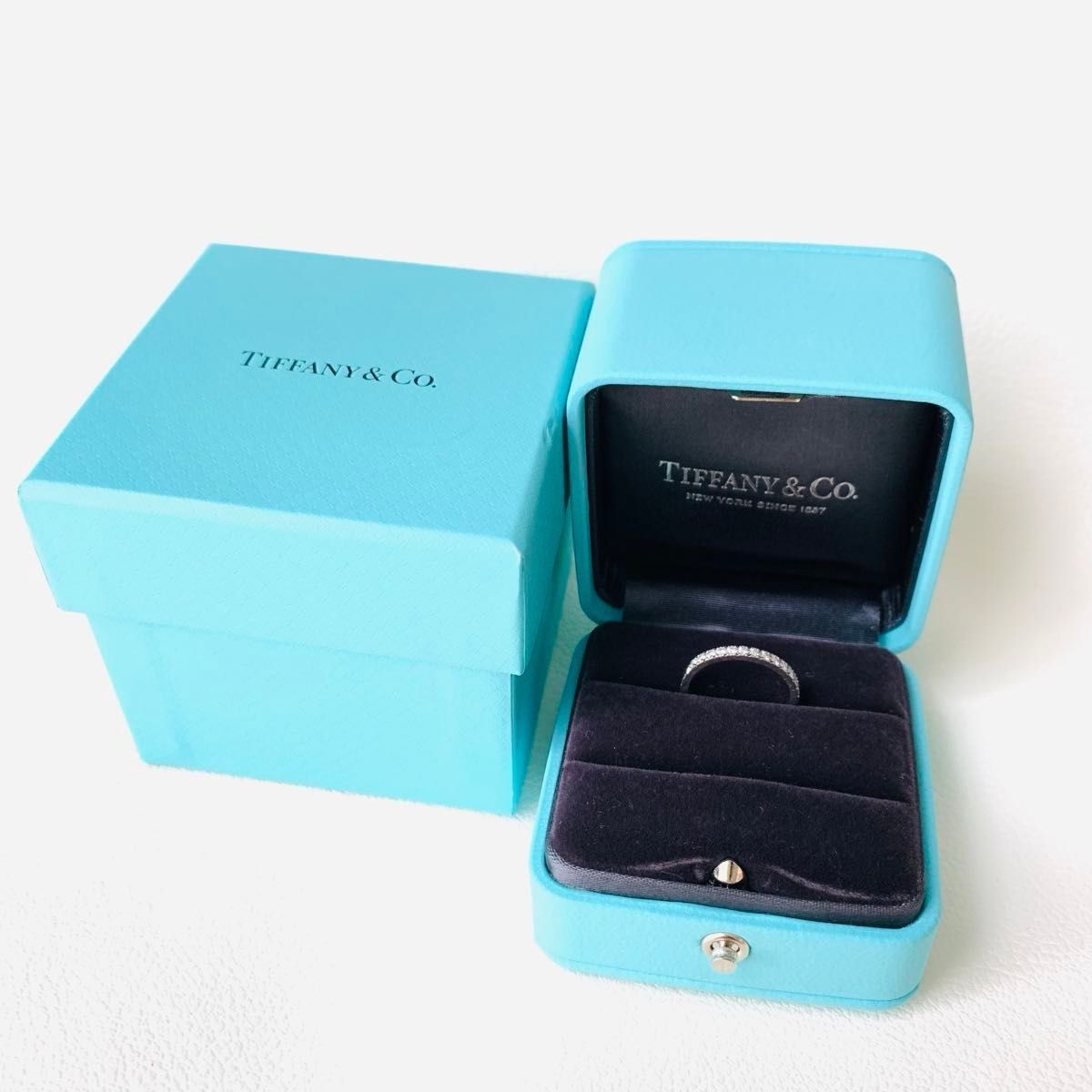 ティファニー TIFFANY ハーフエタニティ リング 指輪 pt950 ティファニー TIFFANY ハーフエタニティ リング 指輪 pt950