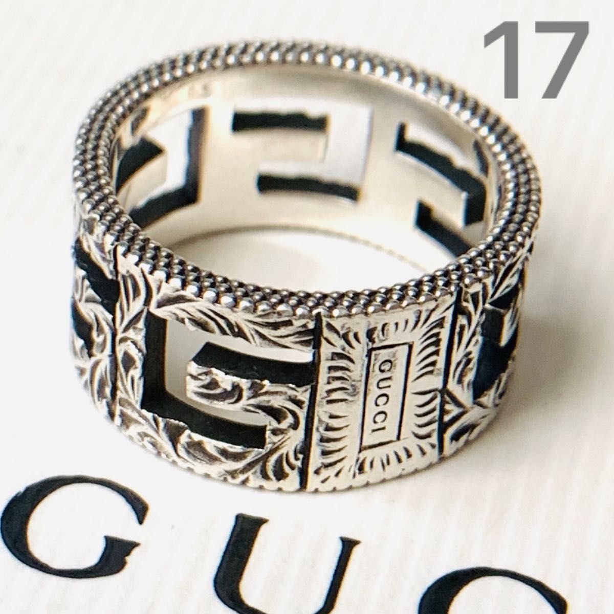 極美品 GUCCI スクエアG 925 silver リング 指輪 グッチ ワイド 極美品 GUCCI スクエアG 925 silver リング 指輪 グッチ ワイド
