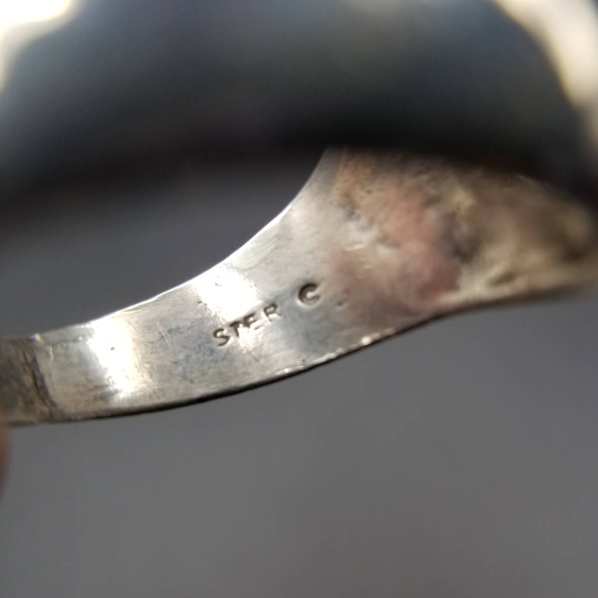カチーナ クラッシュターコイズ 925 シルバー ヴィンテージ リング オーバル シグネット 銀 指輪 HOPIモチーフ サウスウェスタンY19-B