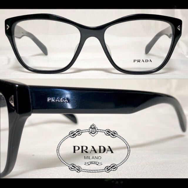 新品 送料無料 PRADA プラダ メガネ フレーム PR27SVF 1AB101 ブラック_画像2