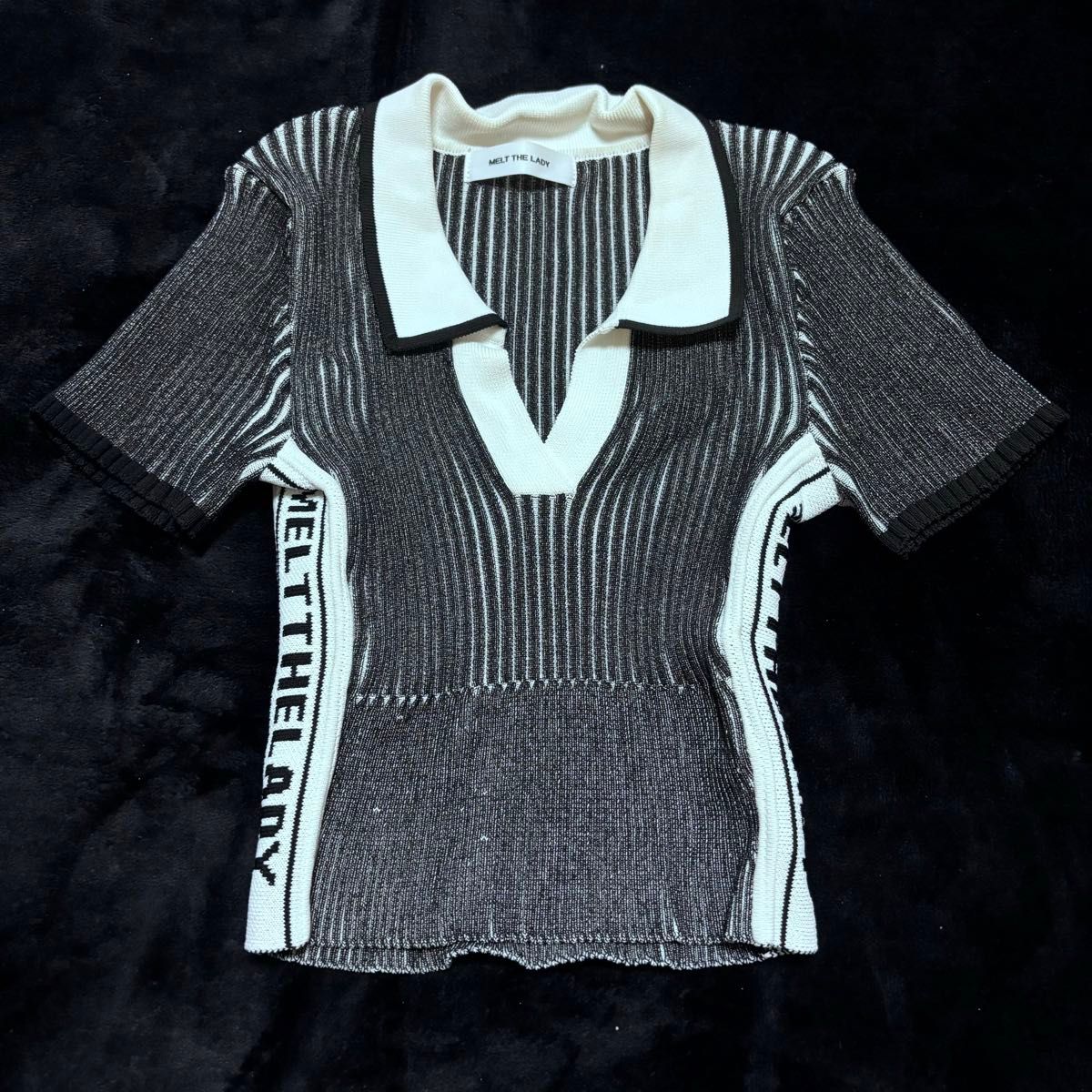 melt the lady collared knit tops メルトザレディ 半袖 Tシャツ melt the lady collared knit tops メルトザレディ 半袖 Tシャツ