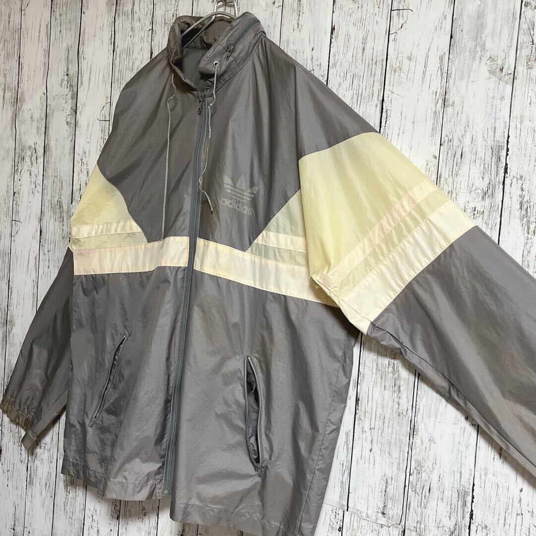 80's adidas アディダス ナイロンジャケット XL グレー 万国旗 80's adidas アディダス ナイロンジャケット XL グレー 万国旗