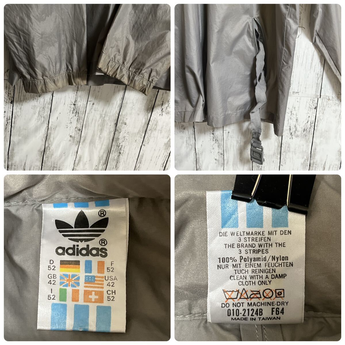 80's adidas アディダス ナイロンジャケット XL グレー 万国旗 80's adidas アディダス ナイロンジャケット XL グレー 万国旗