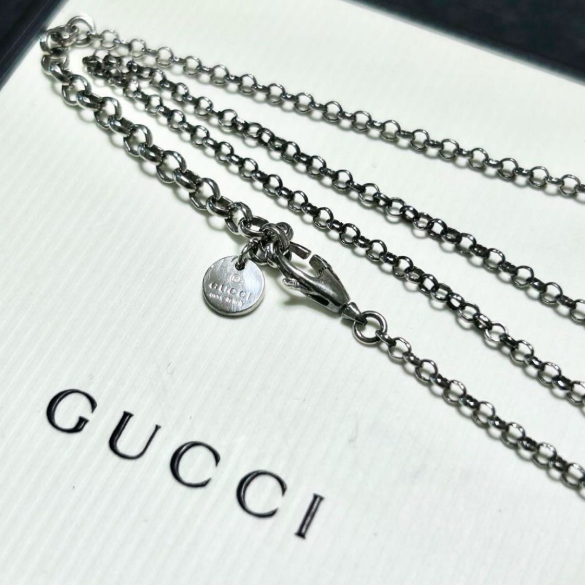 GUCCI グッチ インターロッキング ダブルG ネックレス 燻し GUCCI グッチ インターロッキング ダブルG ネックレス 燻し