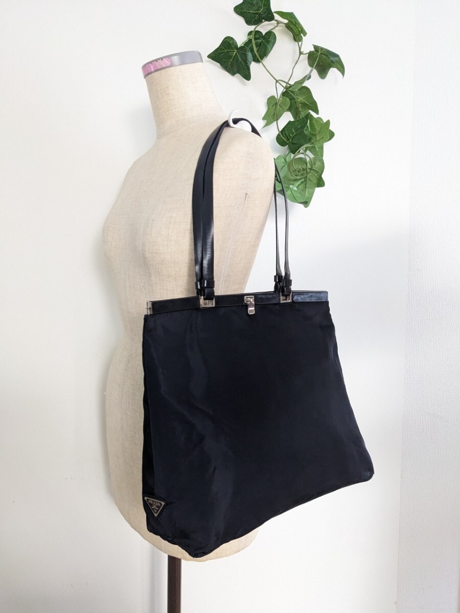 良品 PRADA オールドプラダ ヴィンテージ ナイロン レザー 良品 PRADA オールドプラダ ヴィンテージ ナイロン レザー