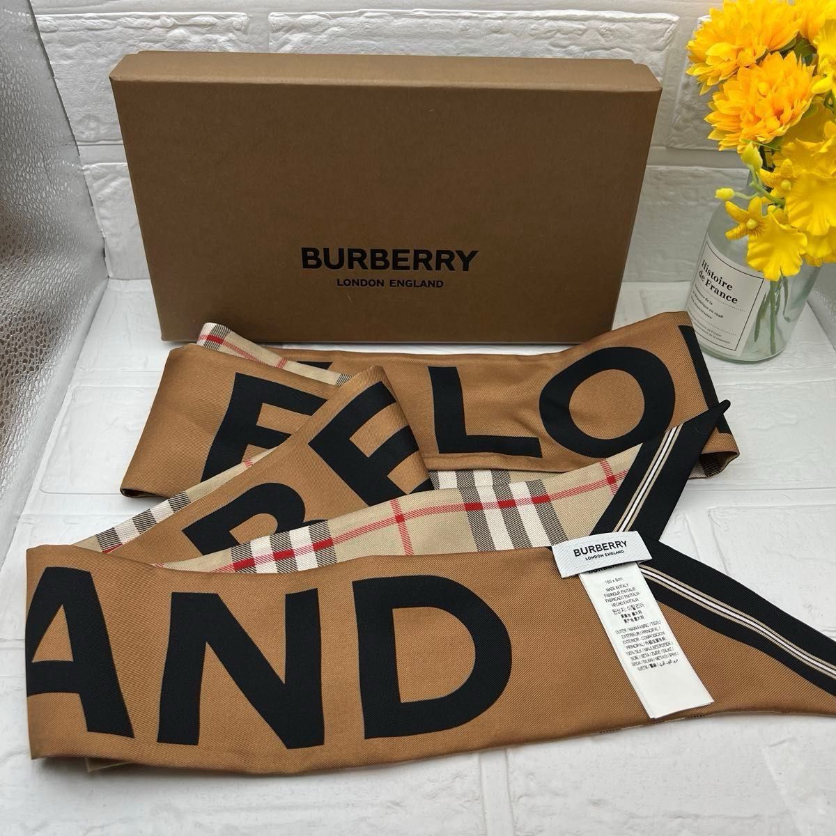 新品 バーバリー Burberry チェックロゴプリント シルクスキニー 新品 バーバリー Burberry チェックロゴプリント シルクスキニー