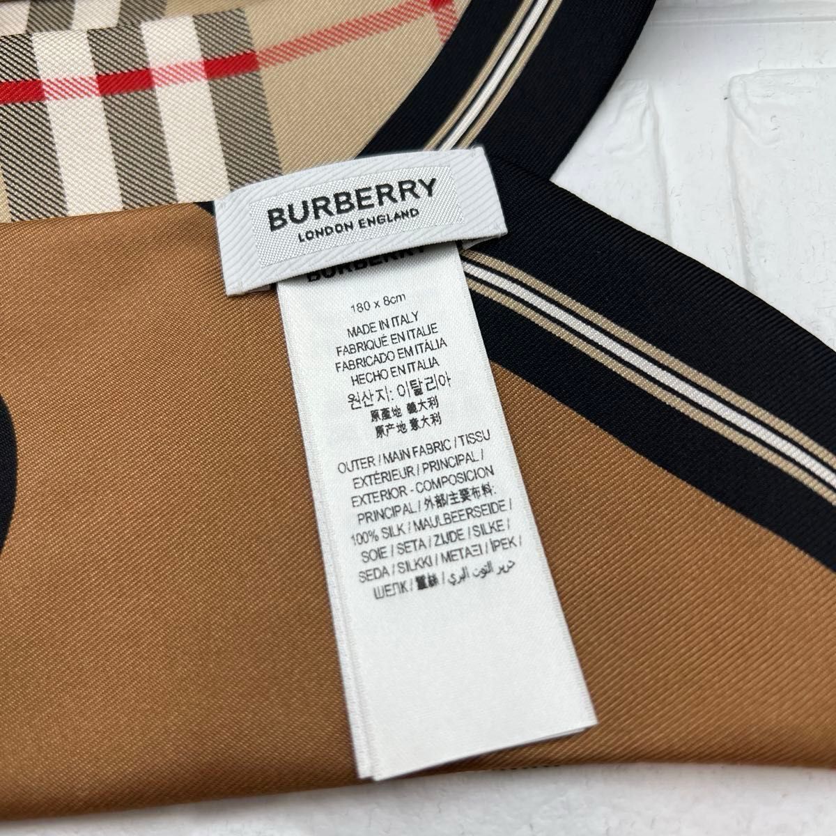 新品 バーバリー Burberry チェックロゴプリント シルクスキニー 新品 バーバリー Burberry チェックロゴプリント シルクスキニー