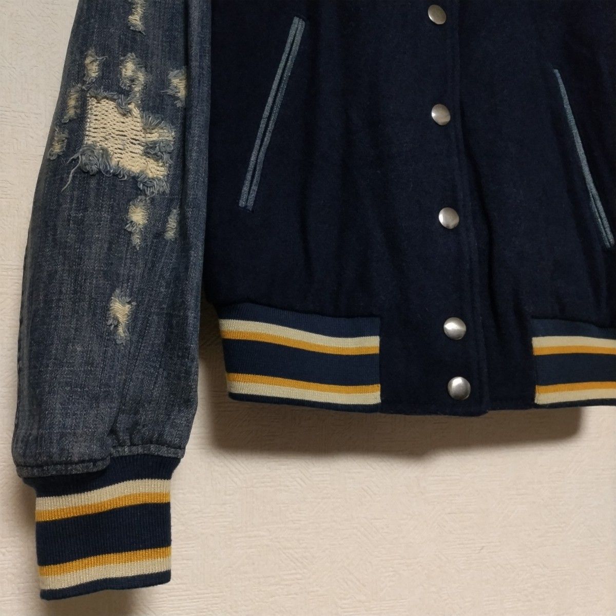 DIESEL ディーゼル ダメージ加工 デニム 切替 スタジャン DIESEL ディーゼル ダメージ加工 デニム 切替 スタジャン