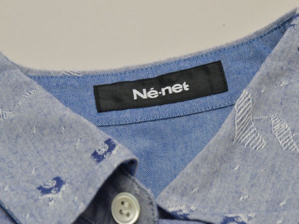 ネネット Ne-net (O)雪のなかシャツ 2サイズ ネイビー メンズ F-M11260_画像5