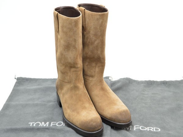 トムフォード Tom Ford スウェード/スエード レザー エンジニア ブーツ 10Tサイズ ブラウン イタリア製 メンズ F-SHOE891_画像8