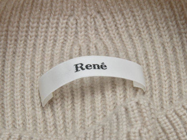 ルネ Rene 6632470 ウール100% ニットセーター 34サイズ ベージュ レディース F-L5165_画像4