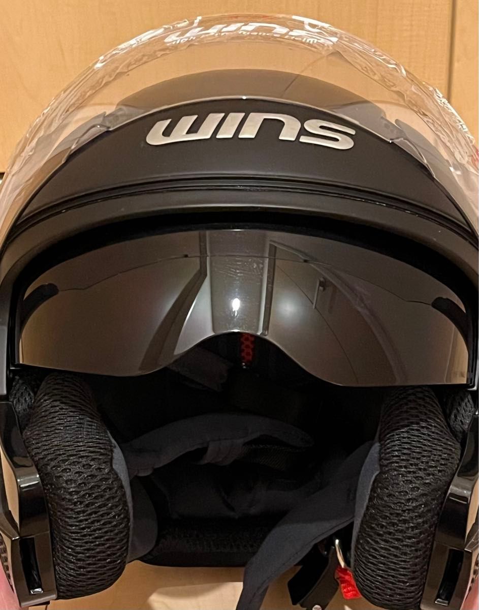 WINS CR-2 ヘルメット バイク ブラック フルフェイスにもできる WINS CR-2 ヘルメット バイク ブラック フルフェイスにもできる