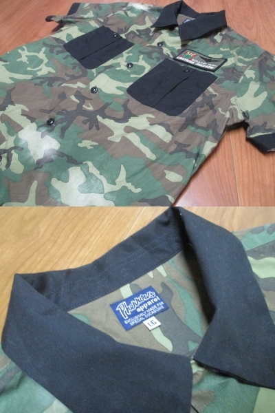  Fellows × lightning lightning fe low collaboration bowling shirt camouflage L size 