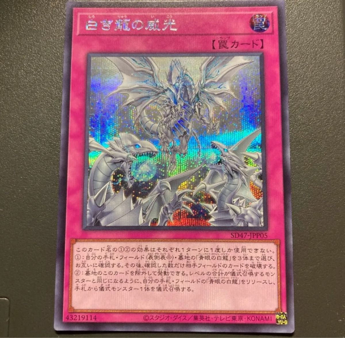 遊戯王 白き龍の威光 (シークレットレア) 青き眼の光臨(SD47 遊戯王 白き龍の威光 (シークレットレア) 青き眼の光臨(SD47