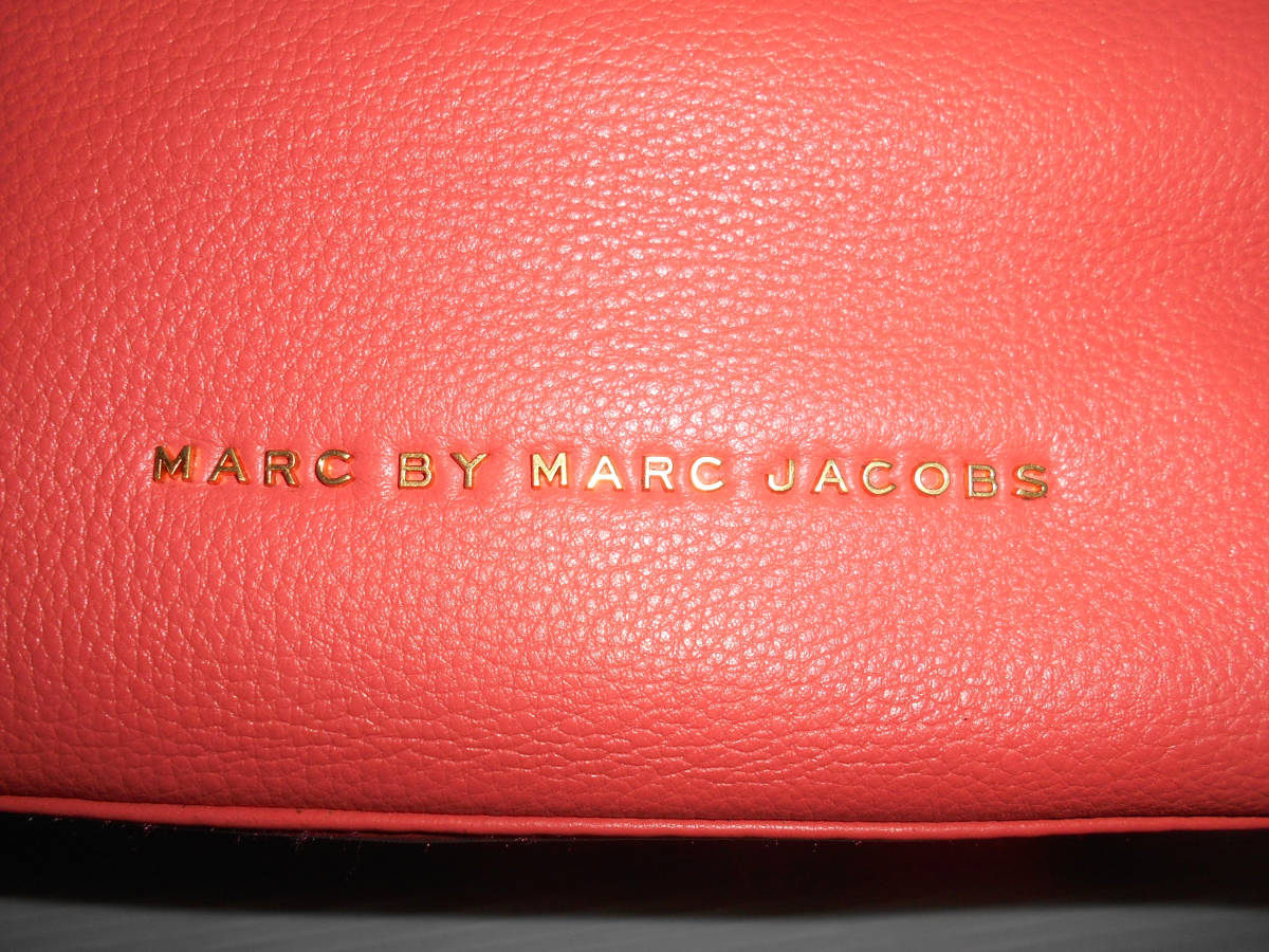 本物☆MARC BY MARC JACOBS マークジェイコブス　レザートートバッグ　　ピンク×茶系　　　　　（２C　タ４_画像9