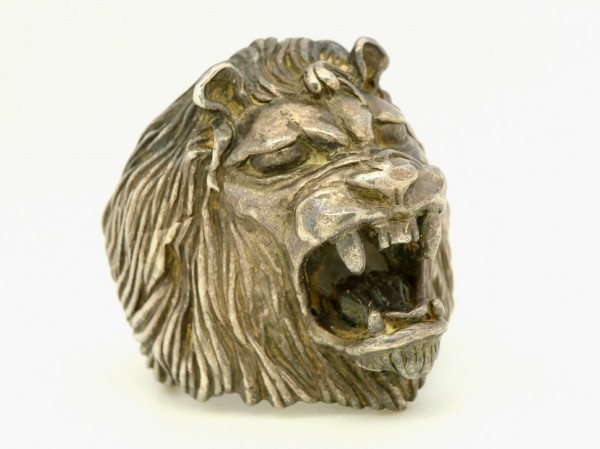 ビンテージ シルバー製 ライオン ヘッド ヘビー アニマル リング 動物 指輪