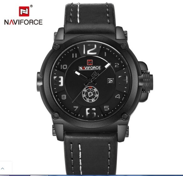 Naviforce男性' sファッション高級ブランドMilitray時計スポーツ時計レザーストラップ男性防水クォーツ腕時計_画像7