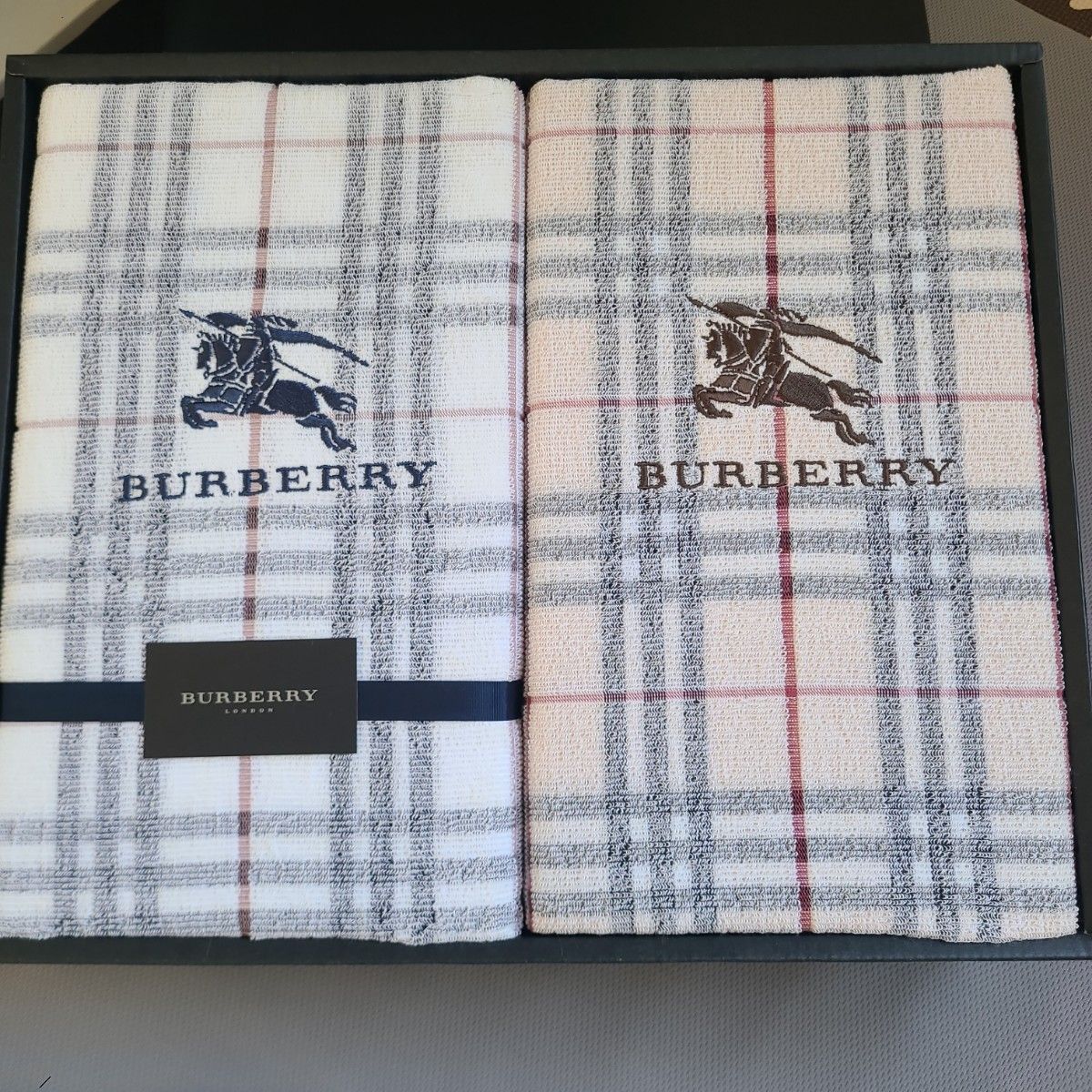 未使用 BURBERRY Burberrys タオルシーツ ペア セット 未使用 BURBERRY Burberrys タオルシーツ ペア セット
