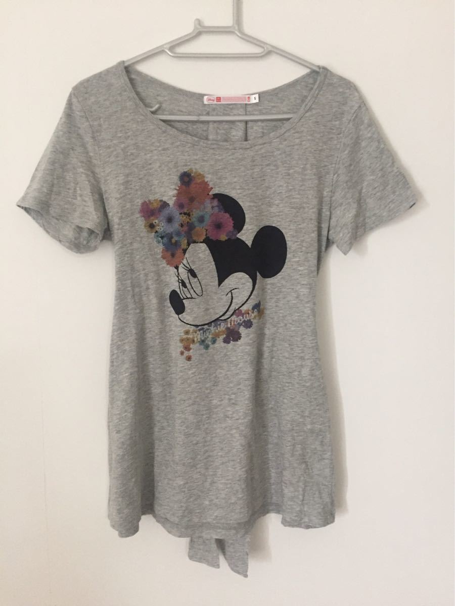 ディズニー × ユニクロ ミニー 半袖Ｔシャツ グレー Ｓ