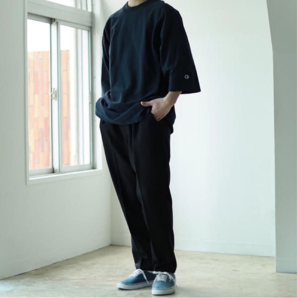 BEAMS アンクルパンツ テーパードパンツ イージーパンツ スラックス 黒 ブラック