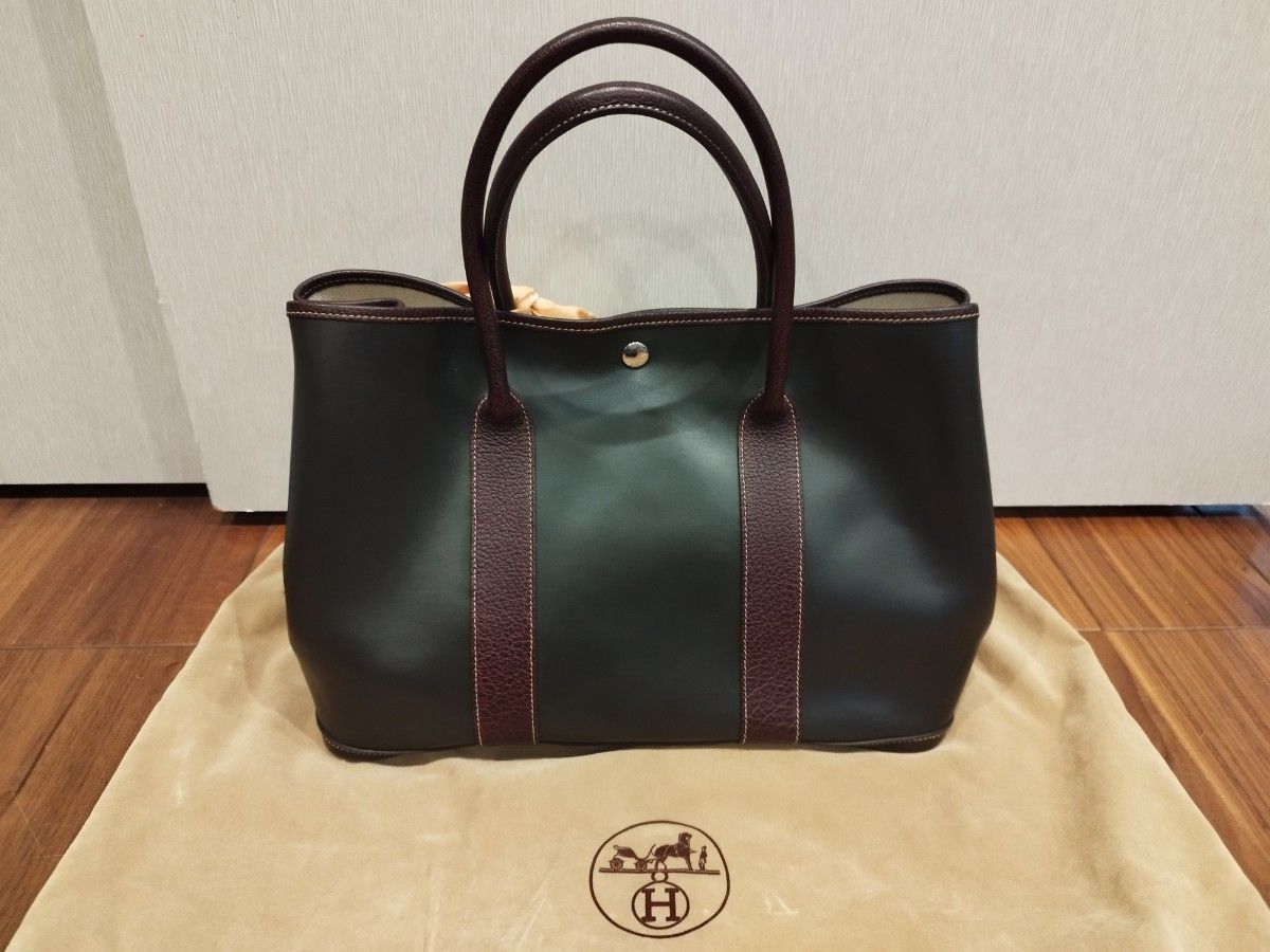 【激安アウトレット!】 超美品 HERMES エルメス ガーデンパーティ アマゾニアPM トート バッグ