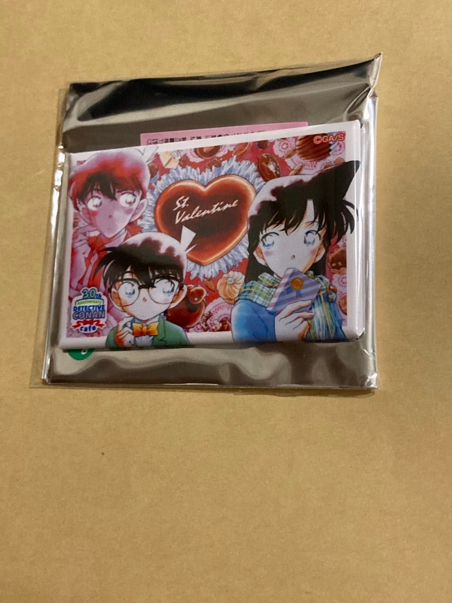 名探偵コナン コナンカフェ 30周年 スクエア缶バッジ 工藤新一