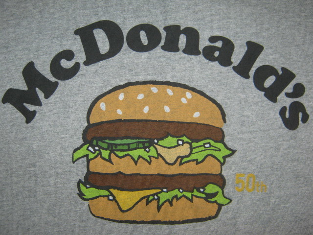 ★古着 2018 UNIQLO×McDonald's ユニクロ×マクドナルド ビッグマック 50周年記念 クーポンTシャツ XL グレー 灰 クーポン有効期限切れ★_画像6