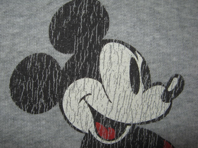 ★古着 2014年 UNIQLO×DISNEY ユニクロ×ディズニー UT ミッキーマウス スウェットパーカー L グレー 裏毛 ウォッシュ加工 WOMEN 女性用★_画像5