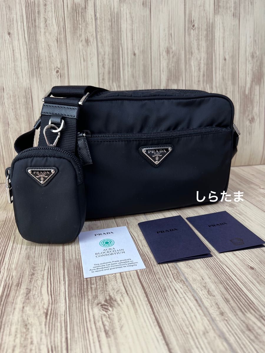 美品 PRADA プラダ 現行品 ショルダーバッグ ナイロン ポーチ 美品 PRADA プラダ 現行品 ショルダーバッグ ナイロン ポーチ