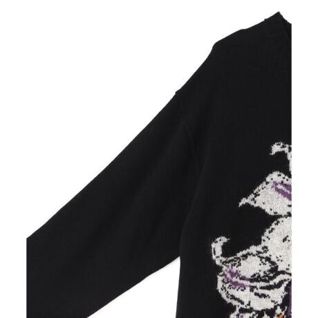 YOHJI YAMAMOTO pour homme Yohji Yamamoto 22AW FLOWER INTERSIA JACQUARD CREW NECK цветочный принт круглый вырез A вязаный свитер редкий б/у M размер 