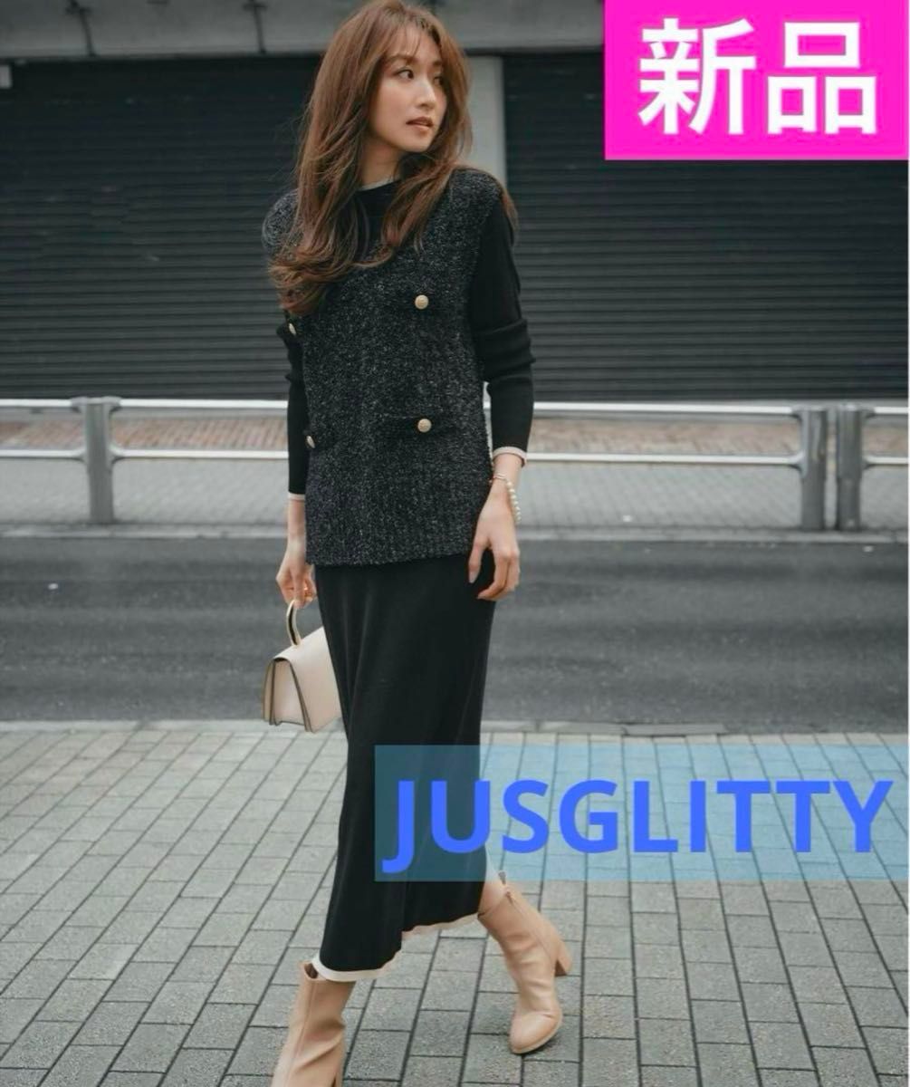 【新品】定価26,400円 JUSGLITTY ジャスグリッティー ツイーディージレ×ニットワンピSET 鹿沼憂妃 【新品】定価26,400円 JUSGLITTY ジャスグリッティー ツイーディージレ×ニットワンピSET 鹿沼憂妃