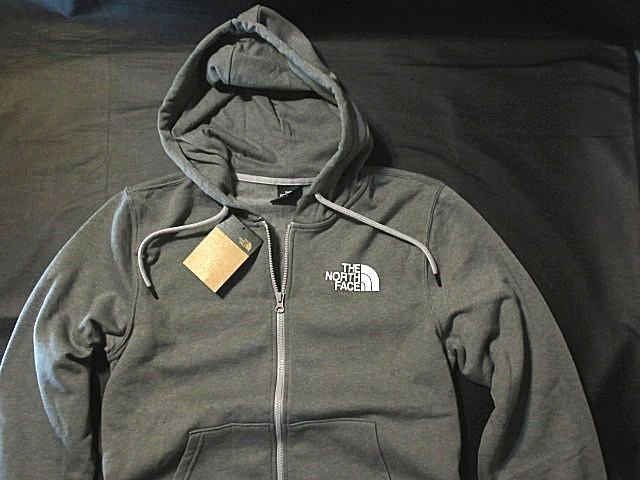 本物正規◆ノースフェイス◆ジップスウェットパーカー HALF DOME ビッグロゴ■S■グレー■新品/アメリカ限定/MEDGREY/DYY/裏地起毛