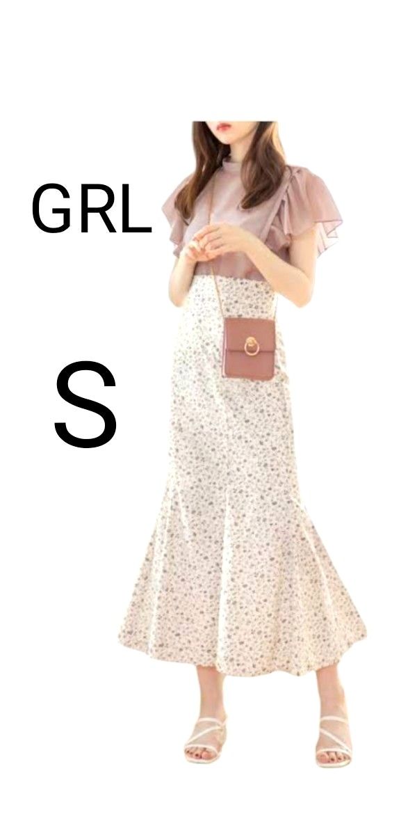 未使用 タグ付き GRL グレイル 花柄マーメイドロングスカート 未使用 タグ付き GRL グレイル 花柄マーメイドロングスカート