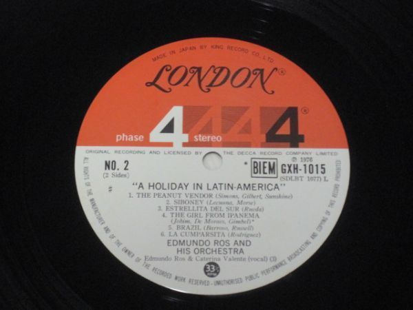 Edmundo Ros - A Holiday In Latin-America / Ed прозрачный do* Roth / латиноамериканский * America. выходной / с лентой / записано в Японии запись 