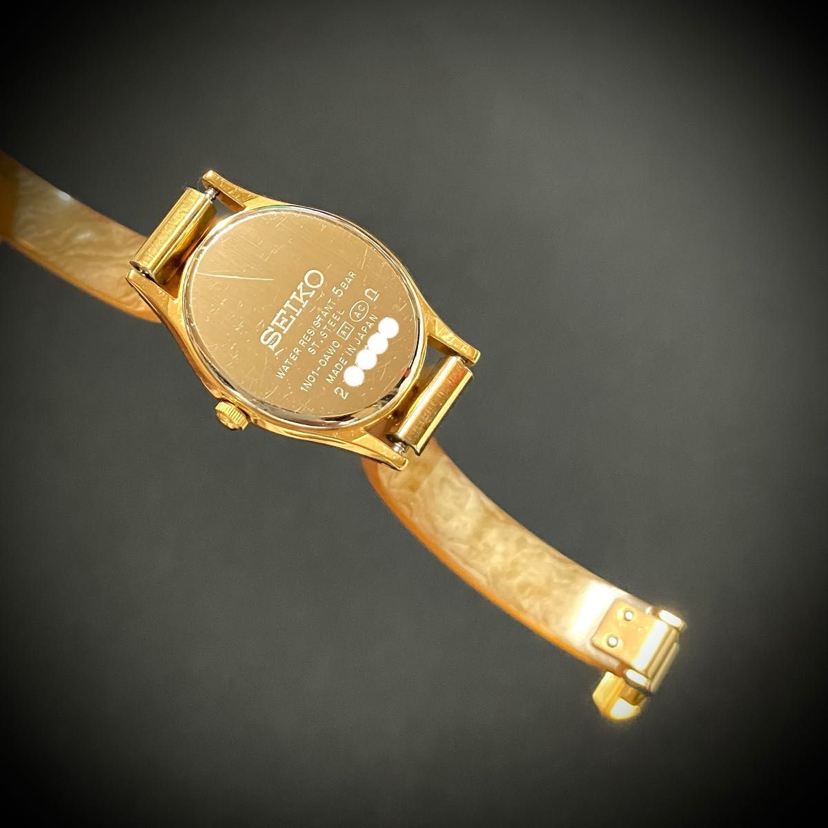 brain 白甲 鼈甲 べっ甲 SEIKO 耐磁 5気圧防水 替え牛革ベルト brain 白甲 鼈甲 べっ甲 SEIKO 耐磁 5気圧防水 替え牛革ベルト
