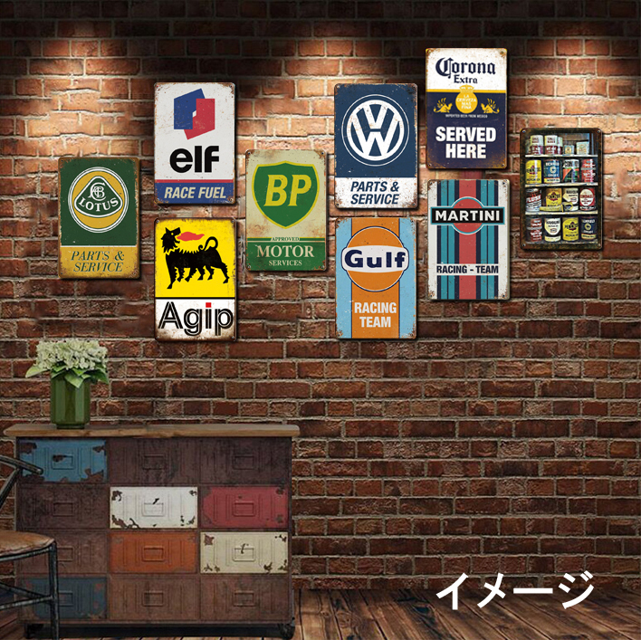 34 tin plate signboard 20×30.ALFA-ROMEO Alpha Romeo garage metal plate american interior Setagaya base 