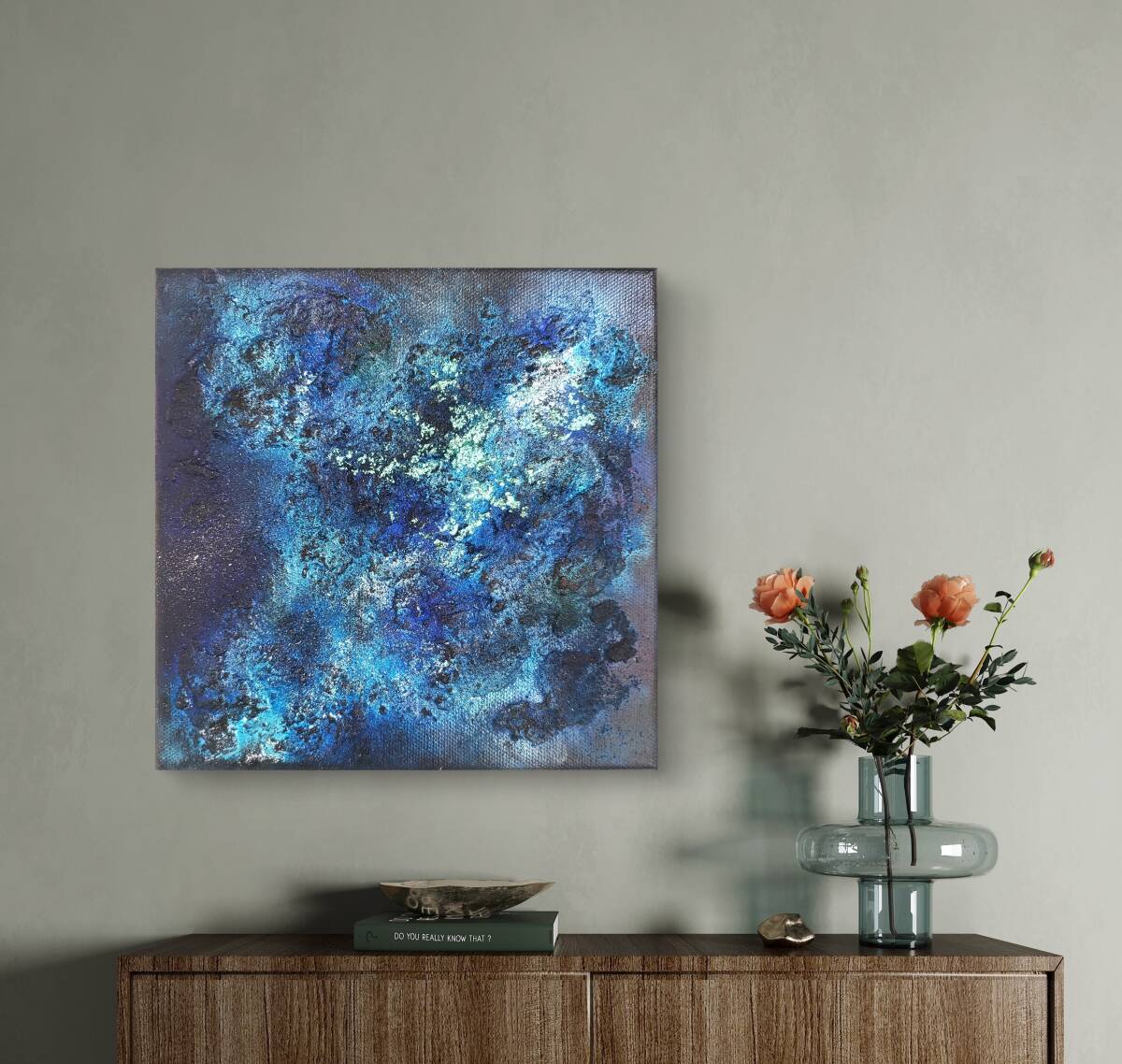 深海にあるもの - 抽象画 18×18㎝ 原画1点のみ テクスチャ 立体 深海にあるもの - 抽象画 18×18㎝ 原画1点のみ テクスチャ 立体