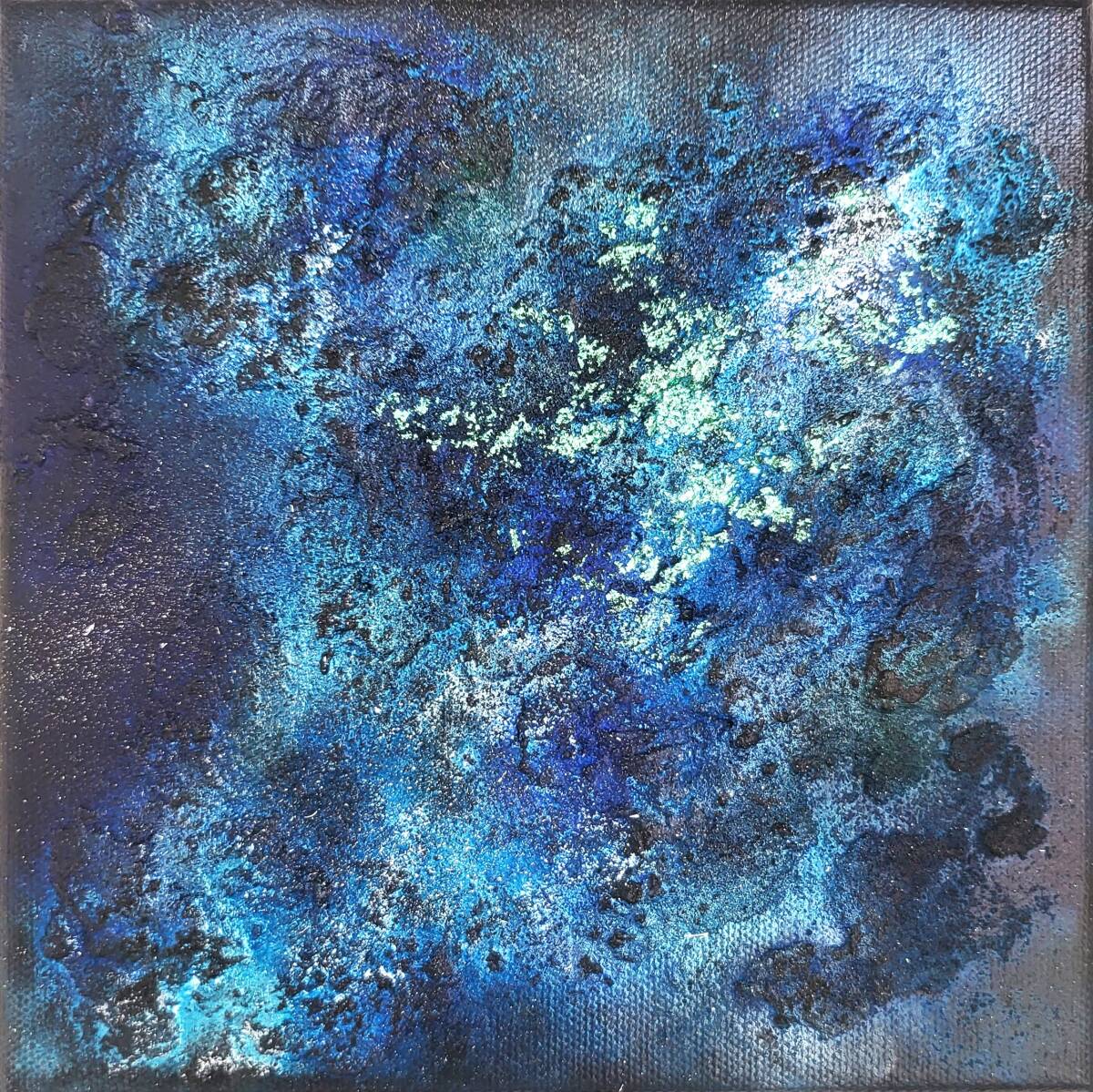 深海にあるもの - 抽象画 18×18㎝ 原画1点のみ テクスチャ 立体 深海にあるもの - 抽象画 18×18㎝ 原画1点のみ テクスチャ 立体