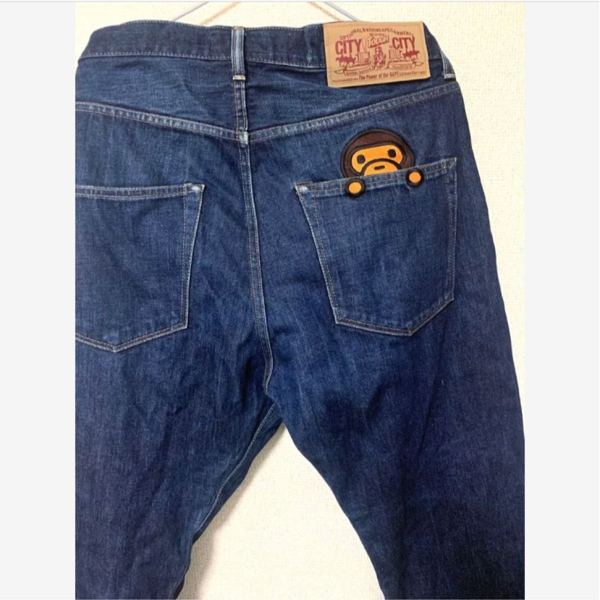 A BATHING APE デニム 刺繍 猿 Mサイズ デニムパンツ|Yahoo A BATHING APE デニム 刺繍 猿 Mサイズ デニムパンツ|Yahoo