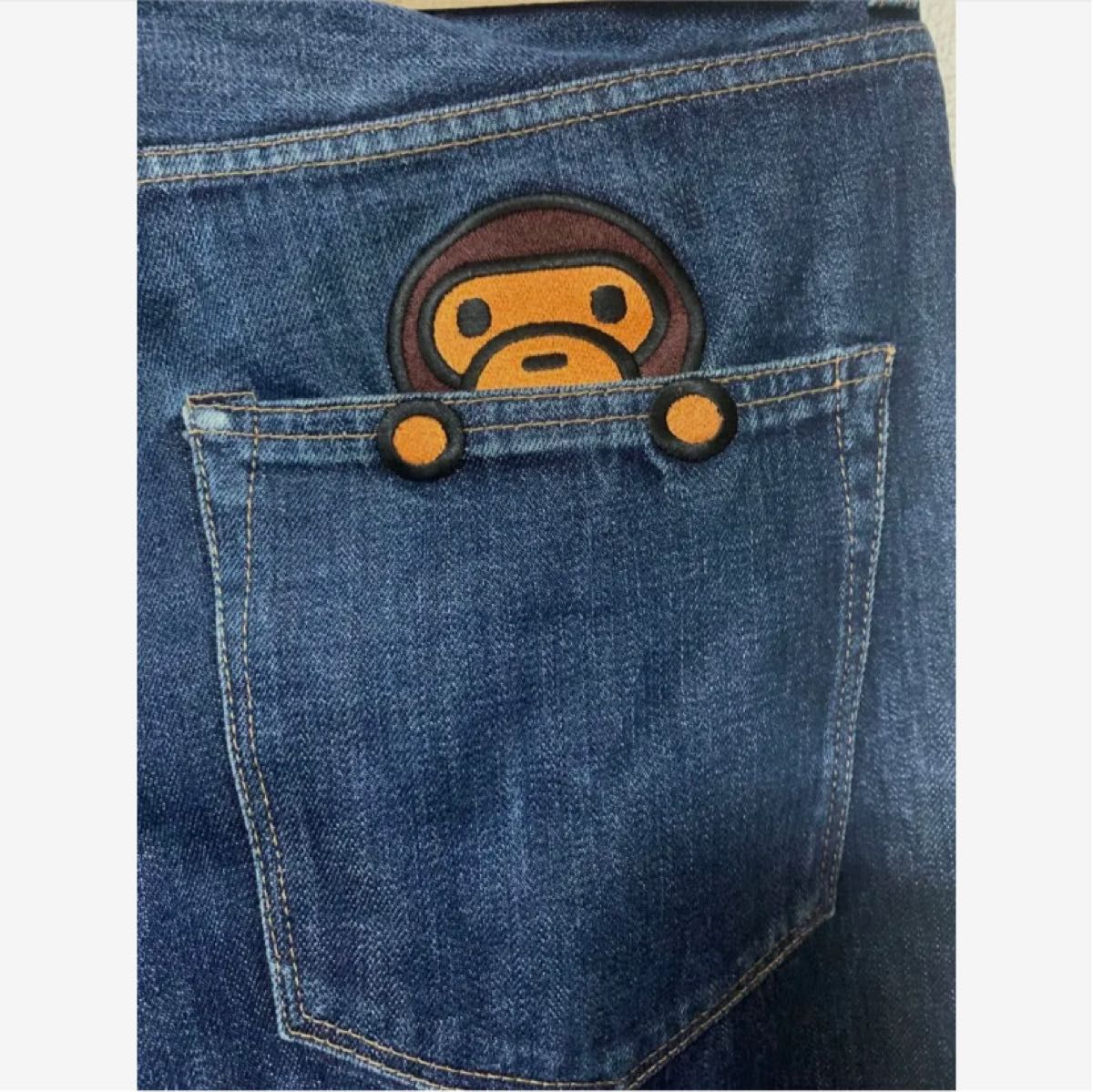 A BATHING APE デニム 刺繍 猿 Mサイズ デニムパンツ|Yahoo A BATHING APE デニム 刺繍 猿 Mサイズ デニムパンツ|Yahoo