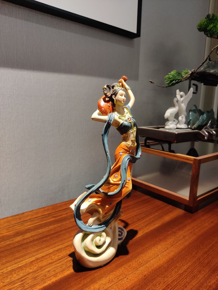 中国式敦煌飛天神女禅意置物C~15cm,高31cm 人形(東洋彫刻 中国式敦煌飛天神女禅意置物C~15cm,高31cm 人形(東洋彫刻
