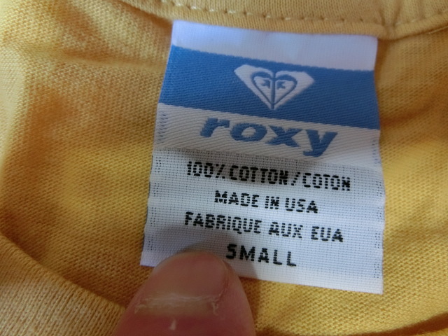 USA покупка MADE IN USA популярный Surf серия бренд [ROXY] Roxy Logo принт ввод рукав короткий футболка US девушки S размер желтый 