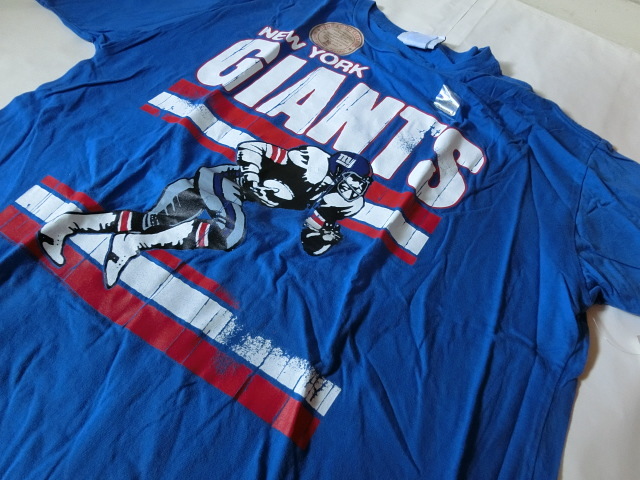 USA buy popular brand junk food [JUNKFOOD]x NFL american football [NY GIANTS] paint print T-shirt US L size blue new goods unused 