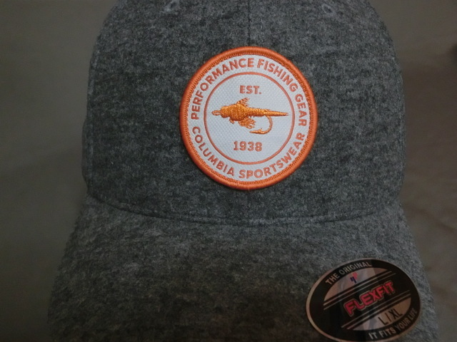 USA購入 激レア コロンビアスポーツ【Columbia Sportswear】【PFG Performance Fishing Gear】フライフィッシング豪華刺繍ワッペンCAP GRAY_画像1