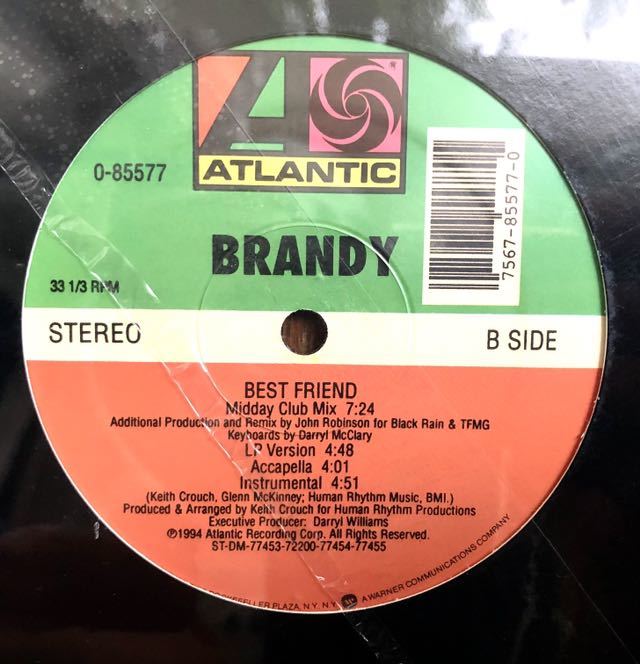 レア 新品 シールド 未開封 1994 Brandy Best Friend ブランディ ベスト フレンド Atlantic アトランティック 当時物 絶版_画像2