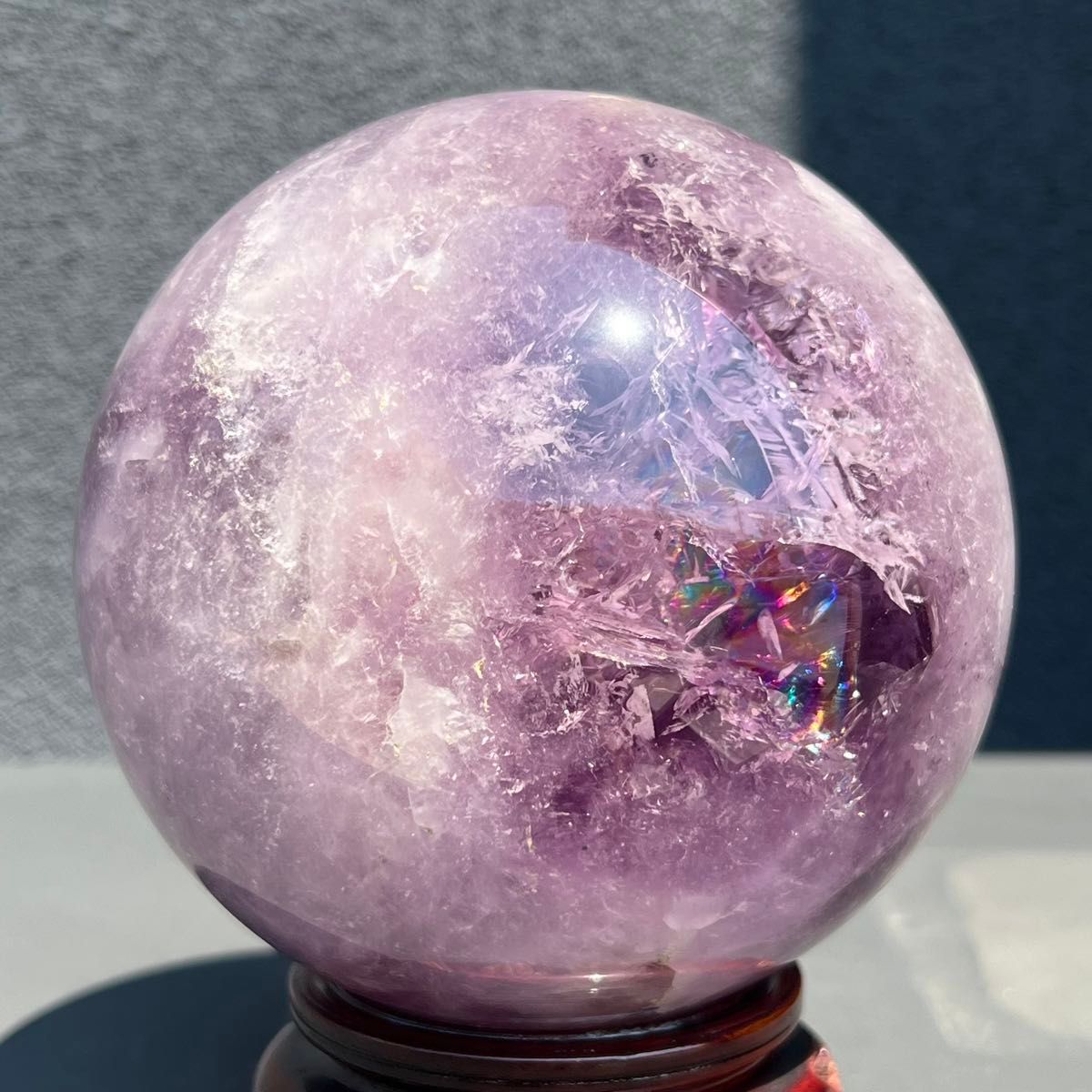 家宝級 逸品大宝珠 レインボー アメジスト アメシスト 紫水晶 丸 家宝級 逸品大宝珠 レインボー アメジスト アメシスト 紫水晶 丸