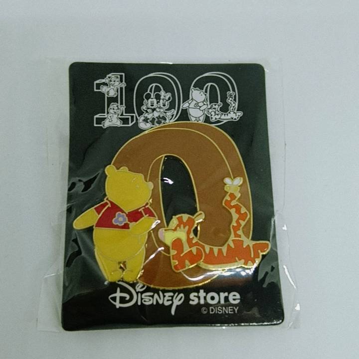 ♪ Disney Store Japan Pin Badge 0 Pooh 0 &amp; Tiger Pooh &amp; Tigger Walt 100th Annice не для продажи 2001 Новый неиспользованный PIN -код